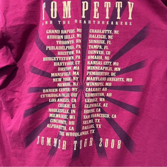 Y2k Tom Petty and the Heartbreakers T-shirt Summer Tour 2008 Red Size Large - Picture 7 of 9